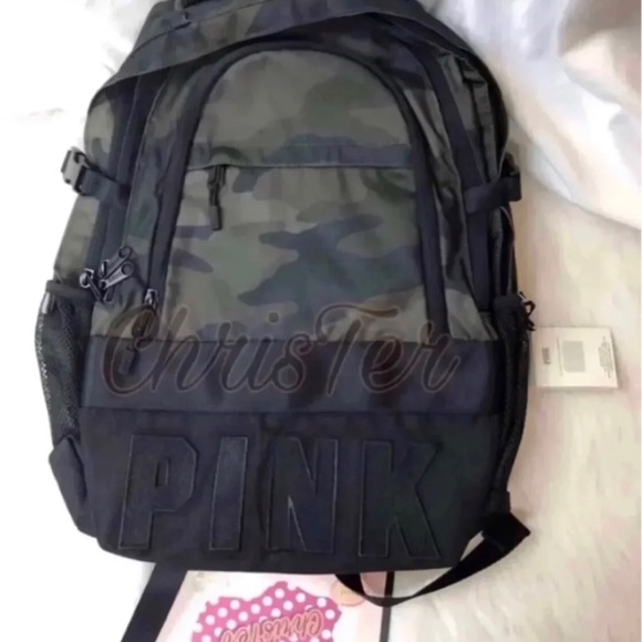 Victoria’s Secret PINK COLLEGIATE BACKPACK CAMO BNWT - Picture 2 of 6